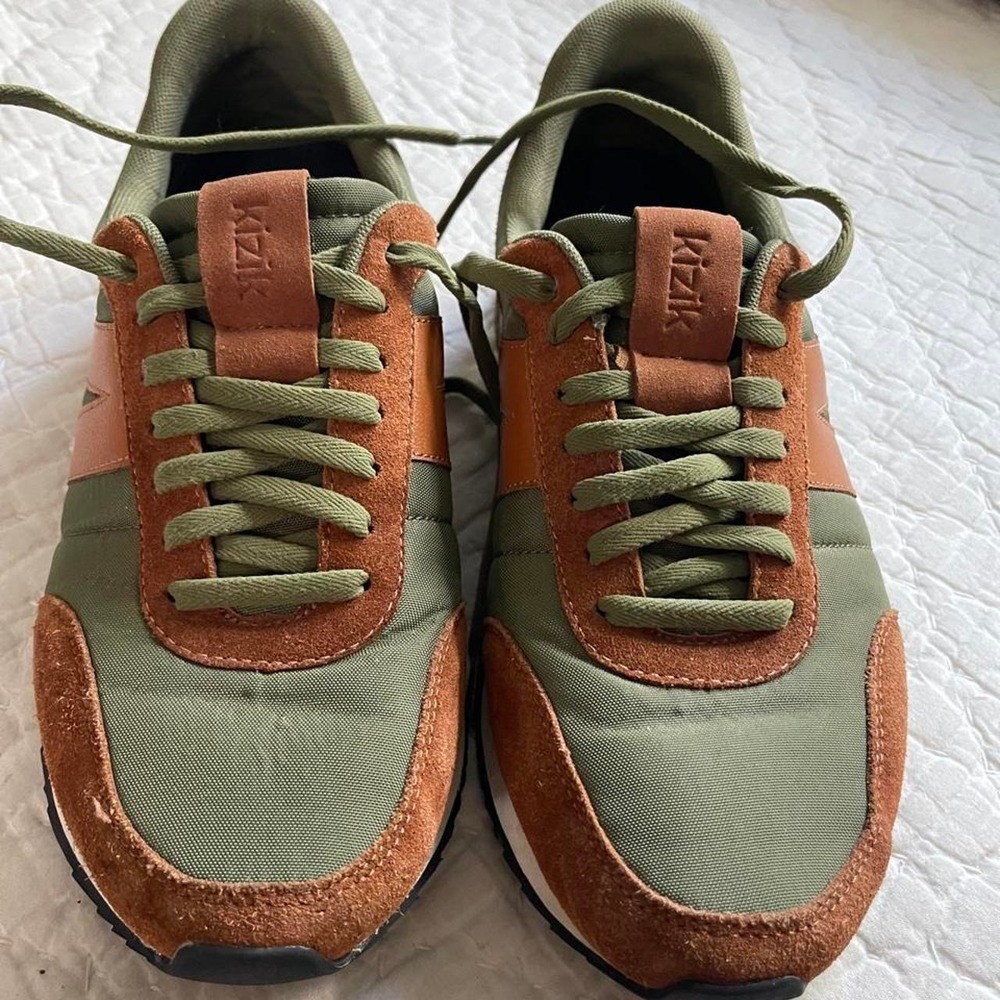Kizik Milan Unisex sneakers in olive green and brown mens‎ 10 women's 11.5
